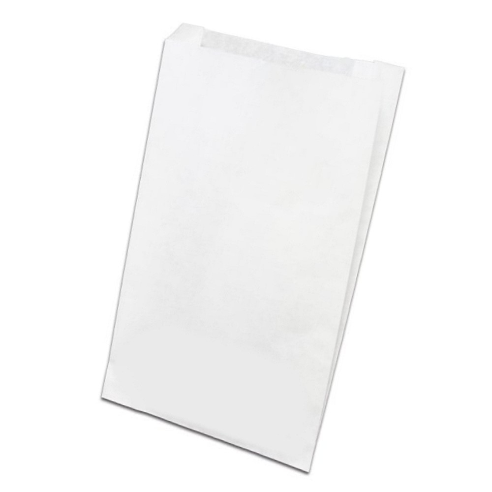 Faltbeutel weiß gebleicht Kraftpapier Nr. 5 20x7x32 cm
