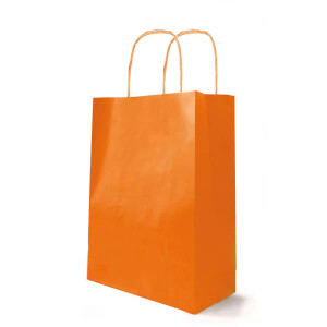 Kordel-Papiertragetaschen 23+12x30 cm Orange